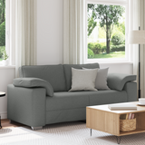 Loveseat Sofa Dark Grey 180 cm Fabric - Front View