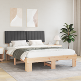 Bed Frame with Upholstered Headboard Dark Grey 150 x 200 cm - Front View