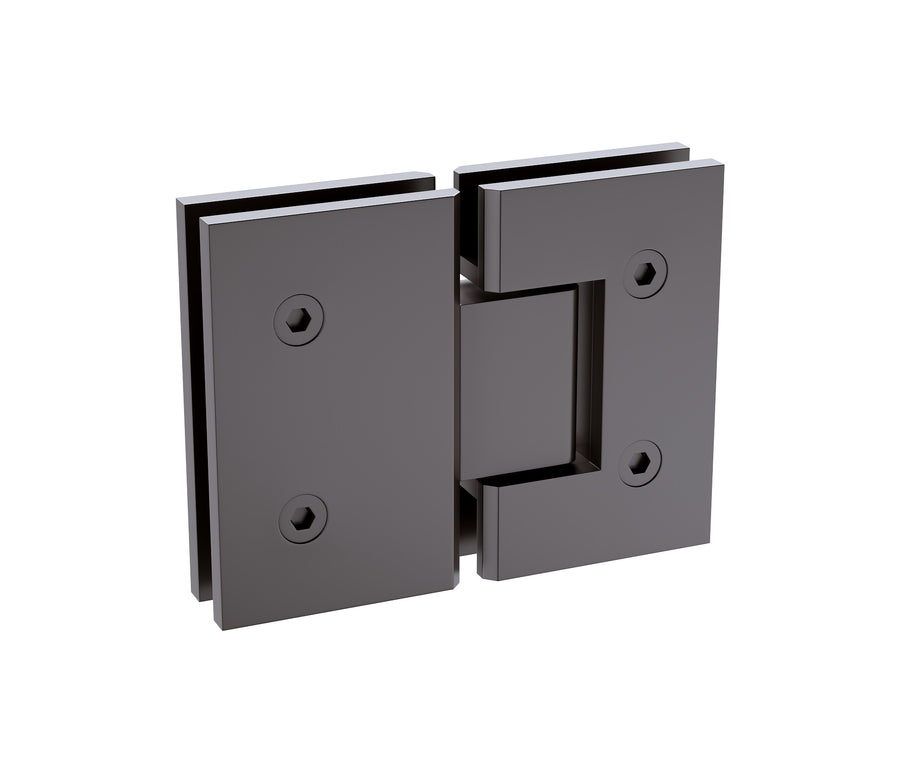 90x90cm Gunmetal Corner Frameless Shower Screen with Wall Channel and Floor Channel Brackets, Stainless Steel Hinges & Round Knob Handle