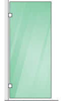 110x70cm Gold Corner Frameless Shower Screen with Wall Channel and Floor Channel Brackets, Stainless Steel Hinges & Round Knob Handle