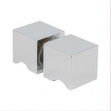 120x80cm Corner Frameless Shower Screen &ndash; Chrome Wall Channel and Floor Channel with Brass Hinges & Square Knob Handle - Extra Image