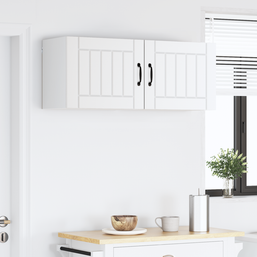 Wall Cabinet LUCCA 2 pcs White Engineered Wood