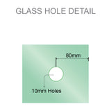 120x120cm Corner Frameless Shower Screen &ndash; Gunmetal Wall Channel and Floor Channel with Brass Hinges & Round Knob Handle - Extra Image