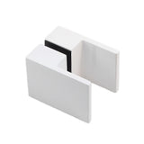 90x80cm Corner Frameless Shower Screen &ndash; White Wall Channel and Floor Channel with Brass Hinges & Square Double Pull Handle