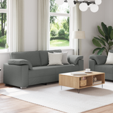 Sofa 2 pcs Dark Grey 219 x 80 x 82 cm Fabric - Side View