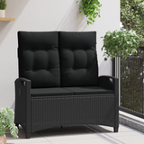 Garden Bench Black 105 x 60 x 112 cm Steel and Polyester - Side View