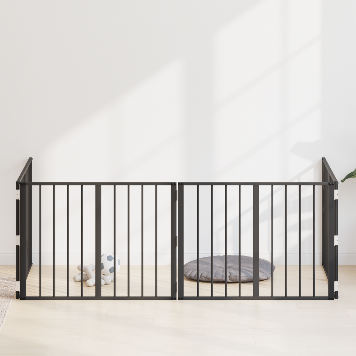 Dog Gate 4 pcs Black 80 x 60 cm Galvanised Steel