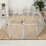 Pawz Pet Playpen Transparent Acrylic Clear Folding Dog Fence Kennel 10 Panel-2018816940117725191