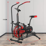 Powertrain Air Resistance Fan Exercise Bike for Cardio - Red - Extra Image