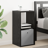 Bedside Table 2 pcs Black Oak 35 x 32 x 68.5 cm Engineered Wood - Top-Down View