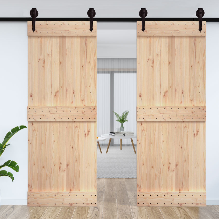 Flat Door NARVIK 85x210cm Solid Pine Wood (Untreated) Natural