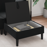 Sofa Stool with Storage Black Velvet - Side View