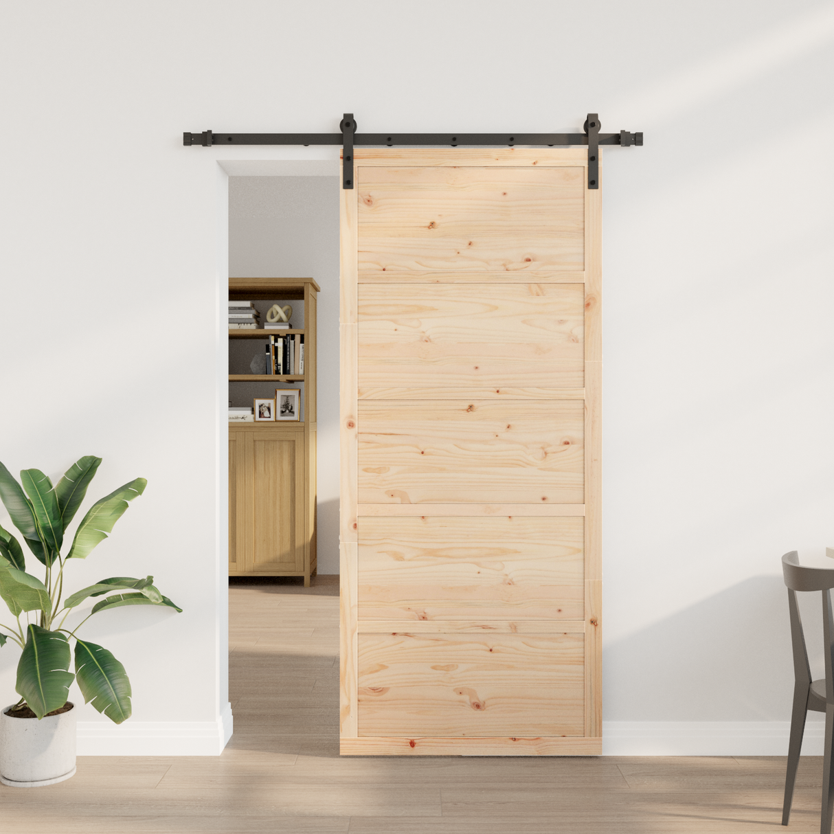 Sliding Door Natural 80 x 208 cm Solid Pine Wood