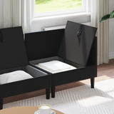 Living Room Furniture Set with Cushion 4 pcs Black Velvet