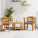Rose Bench Natural 68.5 x 46 x 82.5 cm Solid Acacia Wood - Front View