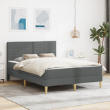 Bed Frame with Mattress Dark Grey 137 x 190 cm Fabric