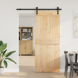 Sliding Door NARVIK Natural and Black 85 x 210 cm (152.5 cm)
