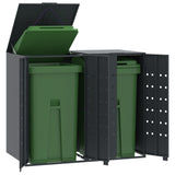 Wheelie Bin Storage for 2 Bins Anthracite 138x79x117 cm Steel - Front View