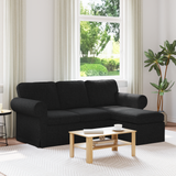 Sofa Black 195 x 138 x 80 cm Fabric - Front View
