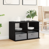 TV stand with Drawer Black Oak 79 x 40 x 48 cm - Top-Down View