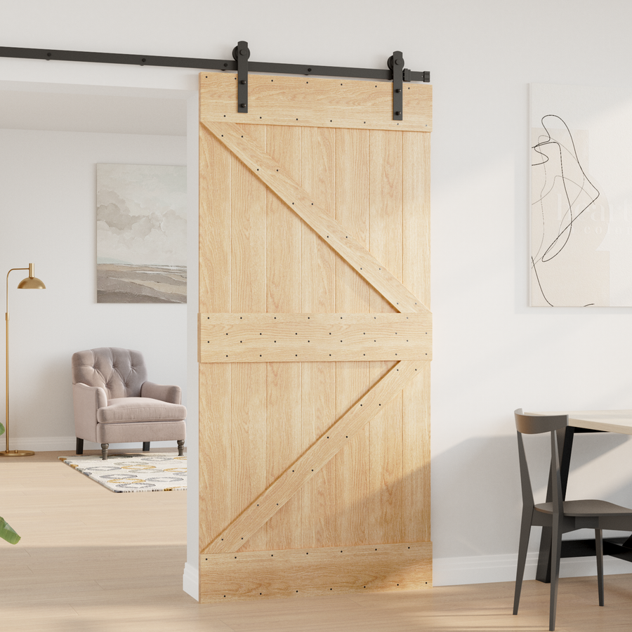 Door NARVIK 100 x 210 cm Solid Pine Wood (Untreated) Natural