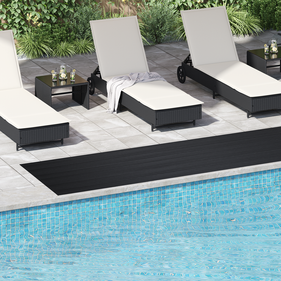 Floor Mat with Wide Rib 1 x 5 m Black Rubber