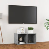 TV Cabinet Concrete Grey 72x35x36.5 cm Engineered Wood - Front View