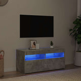 TV Cabinet with LED Lights Concrete Grey 90x35x40 cm - Front View
