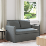 Sofa Dark Grey 136 x 82 x 85 cm Fabric - Front View