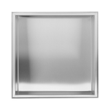 336 x 336 x 101mm Shower Niche Single Shelf Organizer No Tile Needed in Stainless Steel Finish - Side View