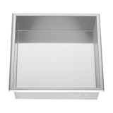 336 x 336 x 101mm Shower Niche Single Shelf Organizer No Tile Needed in Stainless Steel Finish - Rear View