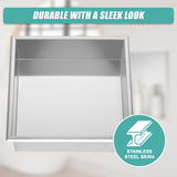 336 x 336 x 101mm Shower Niche Single Shelf Organizer No Tile Needed in Stainless Steel Finish - Low Angle