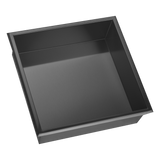 336 x 336 x 101mm Shower Niche Single Shelf Organizer No Tile Needed in Black - 45-Degree Angle