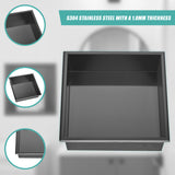 336 x 336 x 101mm Shower Niche Single Shelf Organizer No Tile Needed in Black - Close-Up Angle