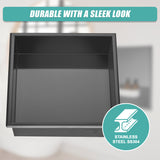 336 x 336 x 101mm Shower Niche Single Shelf Organizer No Tile Needed in Black - Low Angle