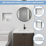336 x 336 x 101mm Shower Niche Single Shelf Organizer No Tile Needed in White - Extra Image