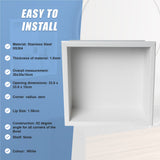 336 x 336 x 101mm Shower Niche Single Shelf Organizer No Tile Needed in White - Extra Image