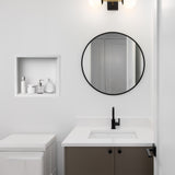 336 x 336 x 101mm Shower Niche Single Shelf Organizer No Tile Needed in White - 45-Degree Angle
