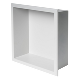 336 x 336 x 101mm Shower Niche Single Shelf Organizer No Tile Needed in White - Rear View