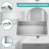 641 x 336 x 101mm Shower Niche Single Shelf Organizer No Tile Needed in Stainless Steel - Close-Up Angle