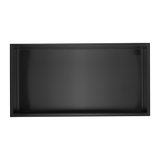 641 x 336 x 101mm Shower Niche Single Shelf Organizer No Tile Needed in Black - Side View
