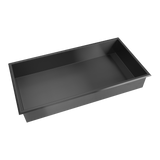 641 x 336 x 101mm Shower Niche Single Shelf Organizer No Tile Needed in Black - 45-Degree Angle