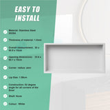641 x 336 x 101mm Shower Niche Single Shelf Organizer No Tile Needed in White - Extra Image