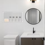 641 x 336 x 101mm Shower Niche Single Shelf Organizer No Tile Needed in White - 45-Degree Angle