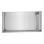 641 x 336 x 101mm Shower Niche Double Shelf Organizer No Tile Needed in Stainless Steel Finish