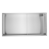 641 x 336 x 101mm Shower Niche Double Shelf Organizer No Tile Needed in Stainless Steel Finish - Side View