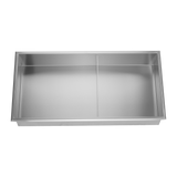 641 x 336 x 101mm Shower Niche Double Shelf Organizer No Tile Needed in Stainless Steel Finish - Rear View