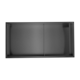 641 x 336 x 101mm Shower Niche Double Shelf Organizer No Tile Needed in Black - Side View
