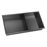 641 x 336 x 101mm Shower Niche Double Shelf Organizer No Tile Needed in Black - 45-Degree Angle