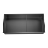 641 x 336 x 101mm Shower Niche Double Shelf Organizer No Tile Needed in Black - Rear View